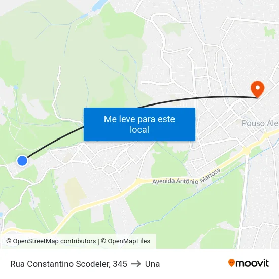 Rua Constantino Scodeler, 345 to Una map