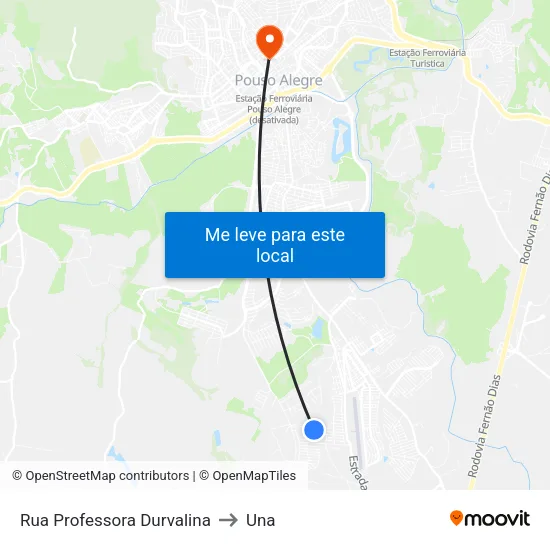 Rua Professora Durvalina to Una map