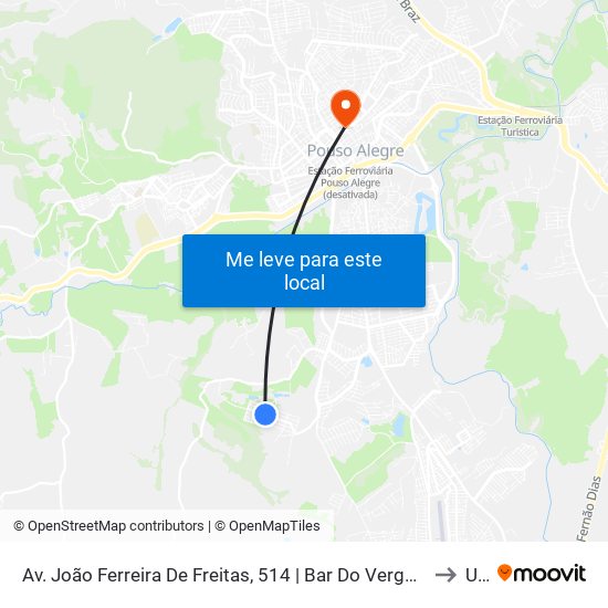 Av. João Ferreira De Freitas, 514 | Bar Do Vergani - Sentido Centro to Una map