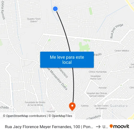 Rua Jacy Florence Meyer Fernandes, 100 | Ponto Final Do Esplanada to Una map