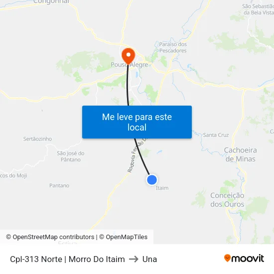 Cpl-313 Norte | Morro Do Itaim to Una map