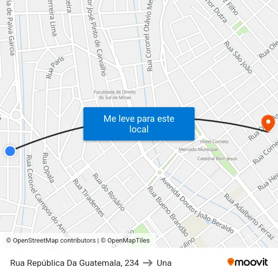Rua República Da Guatemala, 234 to Una map