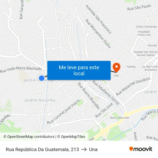 Rua República Da Guatemala, 213 to Una map