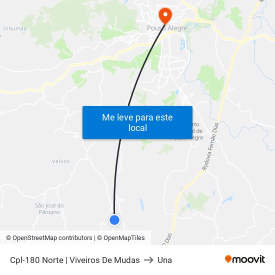 Cpl-180 Norte | Viveiros De Mudas to Una map