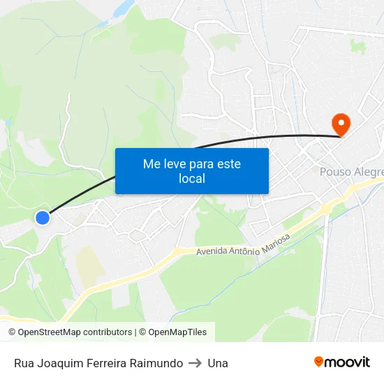 Rua Joaquim Ferreira Raimundo to Una map