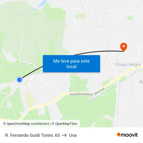 R. Fernando Guidi Tonini, 65 to Una map