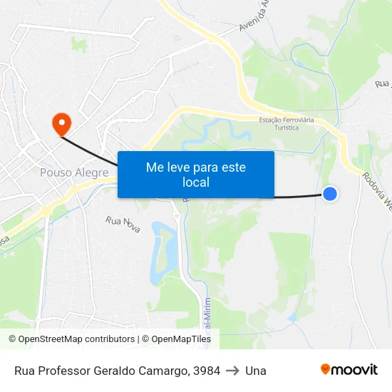 Rua Professor Geraldo Camargo, 3984 to Una map