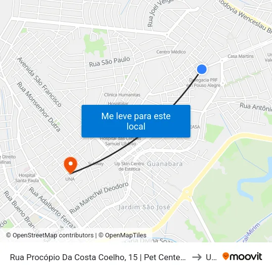 Rua Procópio Da Costa Coelho, 15 | Pet Center Aukimia to Una map