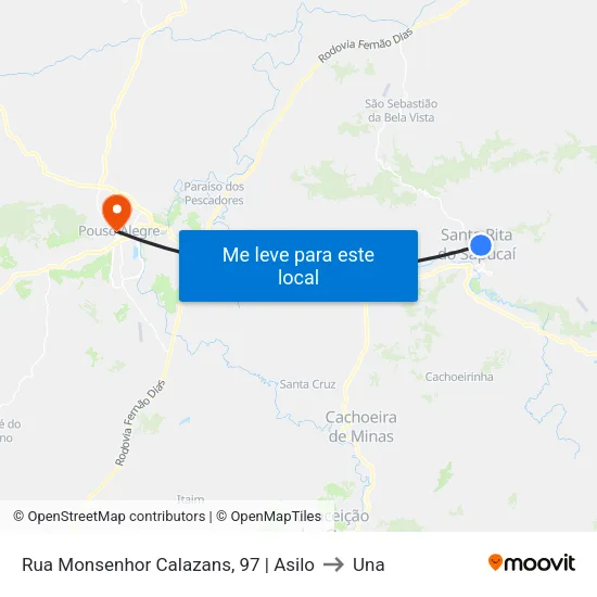 Rua Monsenhor Calazans, 97 | Asilo to Una map