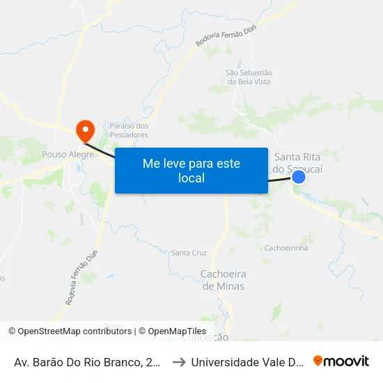 Av. Barão Do Rio Branco, 200 | Correios to Universidade Vale Do Sapucai map