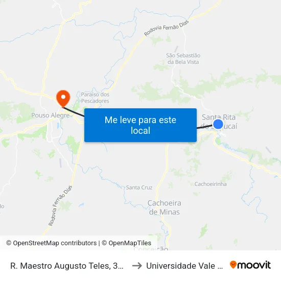 R. Maestro Augusto Teles, 341 | Bar Do Élzio to Universidade Vale Do Sapucai map