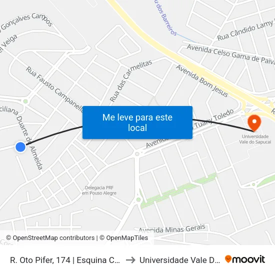 R. Oto Pifer, 174 | Esquina Centro Médico to Universidade Vale Do Sapucai map