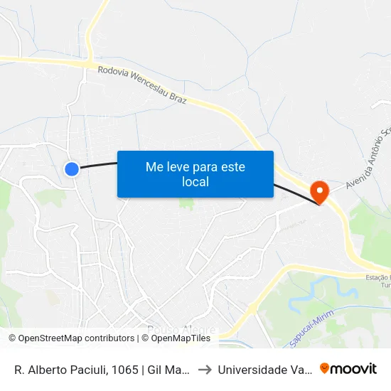 R. Alberto Paciuli, 1065 | Gil Magazine – Sentido Centro to Universidade Vale Do Sapucai map