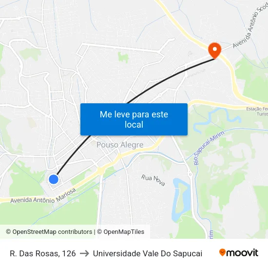 R. Das Rosas, 126 to Universidade Vale Do Sapucai map