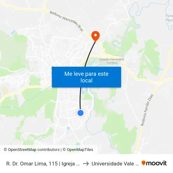 R. Dr. Omar Lima, 115 | Igreja Sara Nossa Terra to Universidade Vale Do Sapucai map