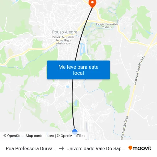 Rua Professora Durvalina to Universidade Vale Do Sapucai map