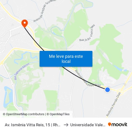 Av. Ismênia Vitta Reis, 15 | Rhoma Diesel Bosch to Universidade Vale Do Sapucai map