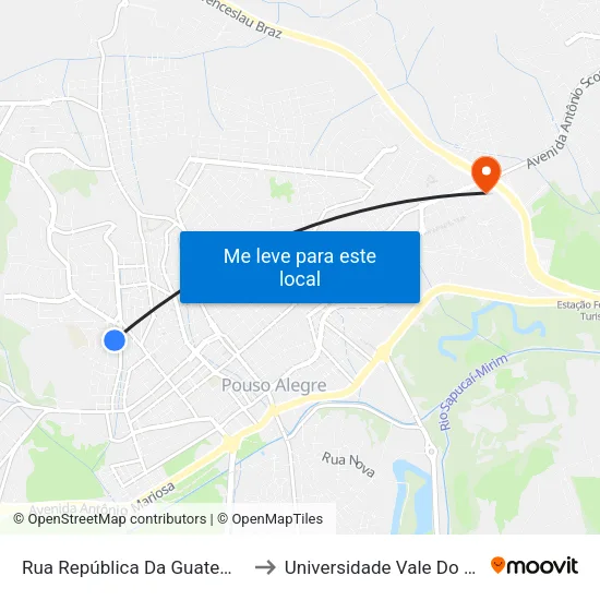 Rua República Da Guatemala, 234 to Universidade Vale Do Sapucai map