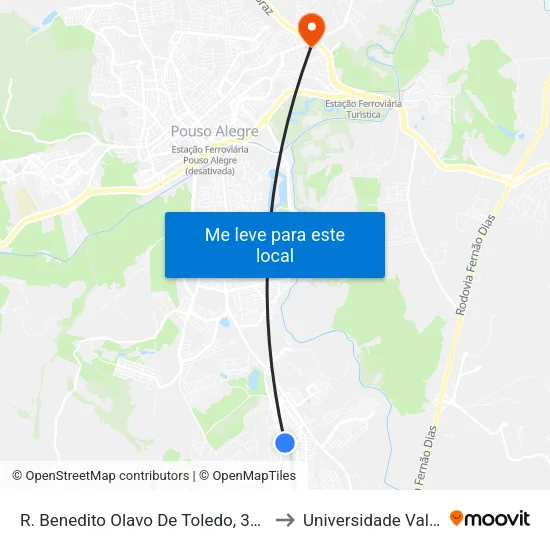 R. Benedito Olavo De Toledo, 350 | Campo De Futebol to Universidade Vale Do Sapucai map