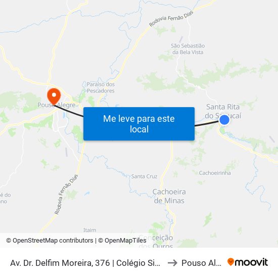 Av. Dr. Delfim Moreira, 376 | Colégio Sinhá Moreira to Pouso Alegre map