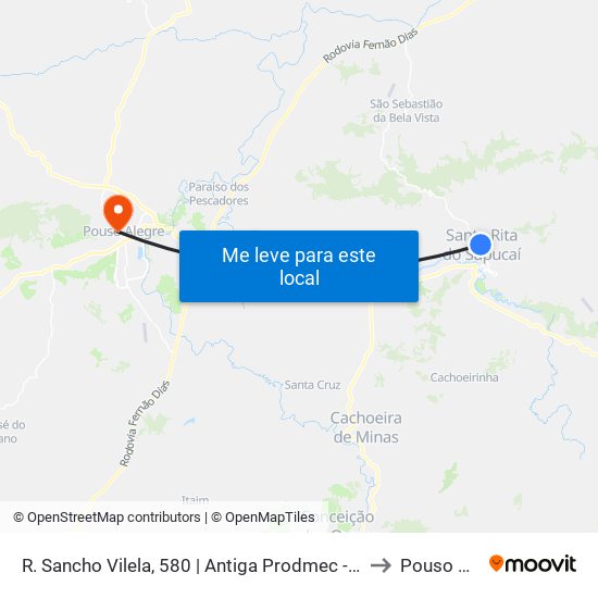 R. Sancho Vilela, 580 | Antiga Prodmec - Sentido Recanto to Pouso Alegre map