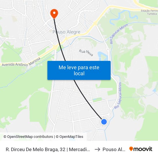 R. Dirceu De Melo Braga, 32 | Mercadinho Alteza to Pouso Alegre map