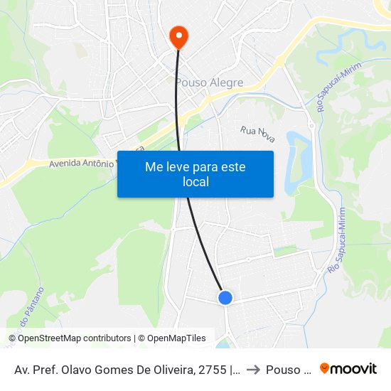 Av. Pref. Olavo Gomes De Oliveira, 2755 | Auto Escola Minas Sul to Pouso Alegre map