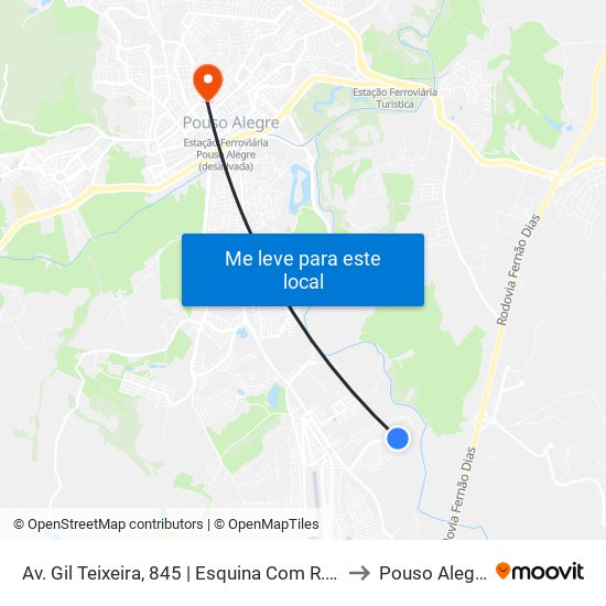 Av. Gil Teixeira, 845 | Esquina Com R. 15 to Pouso Alegre map