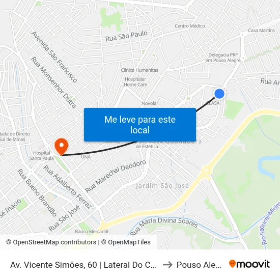 Av. Vicente Simões, 60 | Lateral Do Cema to Pouso Alegre map