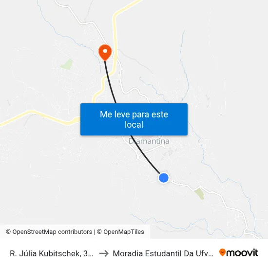 R. Júlia Kubitschek, 360 to Moradia Estudantil Da Ufvjm map