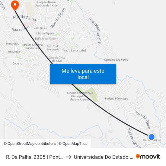 R. Da Palha, 2305 | Ponto Final Da Palha to Universidade Do Estado De Minas Gerais map