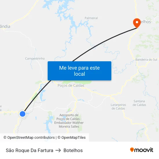 São Roque Da Fartura to Botelhos map