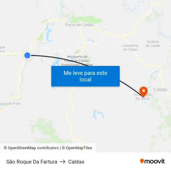 São Roque Da Fartura to Caldas map