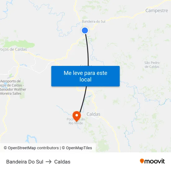Bandeira Do Sul to Caldas map