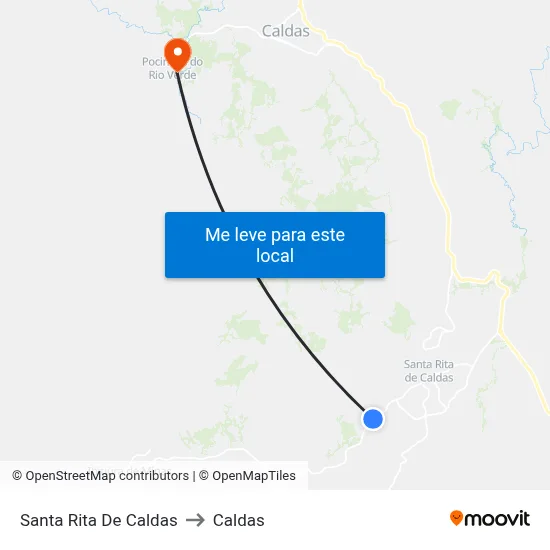 Santa Rita De Caldas to Caldas map