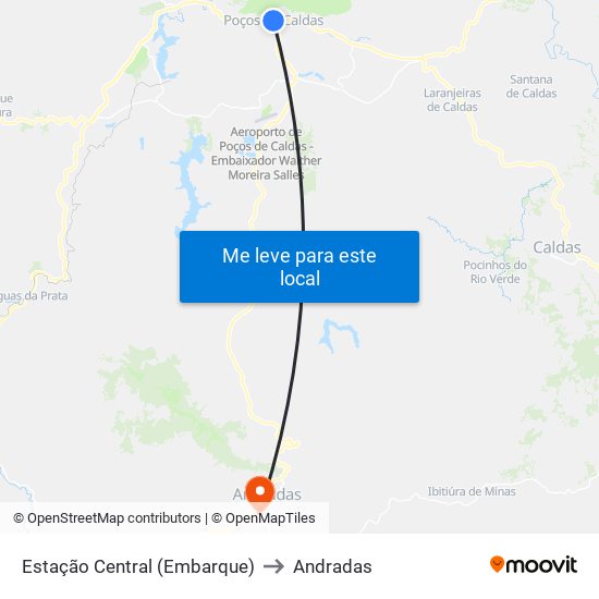 Estação Central (Embarque) to Andradas map