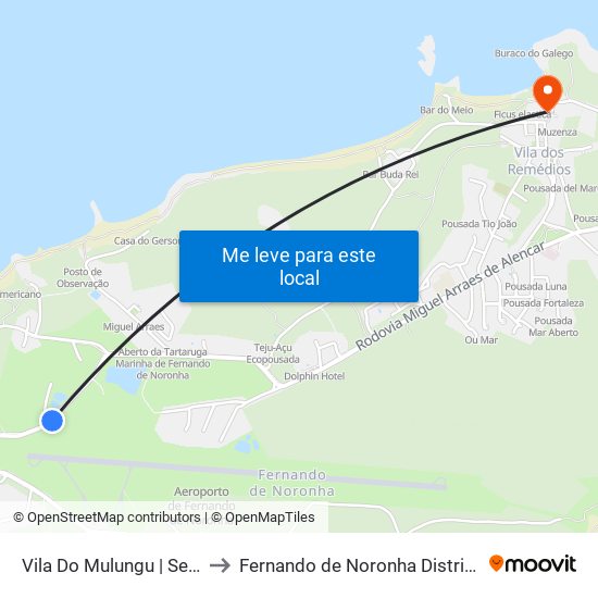 Vila Do Mulungu | Seu Sabino to Fernando de Noronha Distrito Estadual map