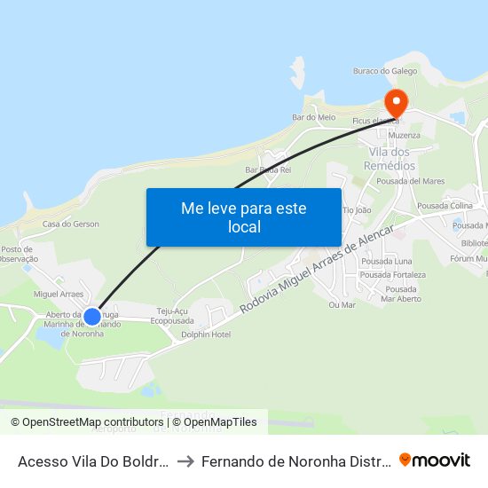 Acesso Vila Do Boldró | Icmbio to Fernando de Noronha Distrito Estadual map