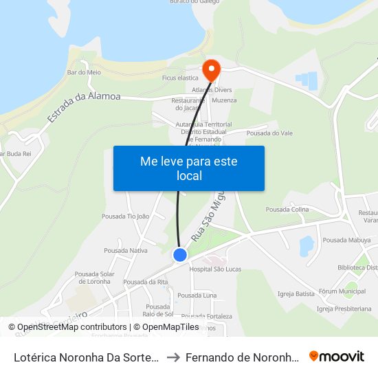 Lotérica Noronha Da Sorte | Empório São Miguel to Fernando de Noronha Distrito Estadual map