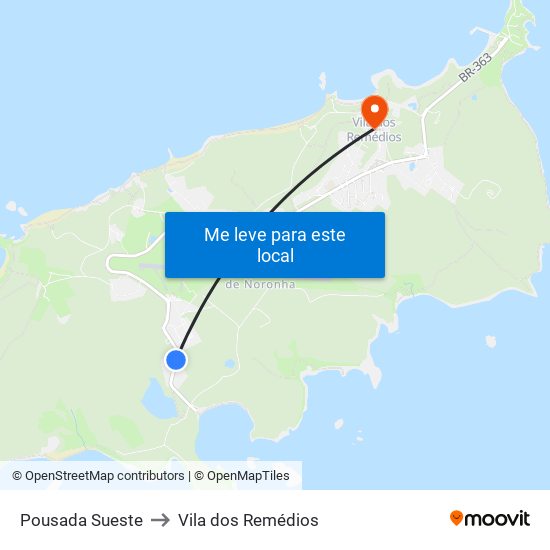Pousada Sueste to Vila dos Remédios map