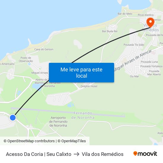 Acesso Da Coria | Seu Calixto to Vila dos Remédios map