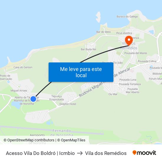 Acesso Vila Do Boldró | Icmbio to Vila dos Remédios map