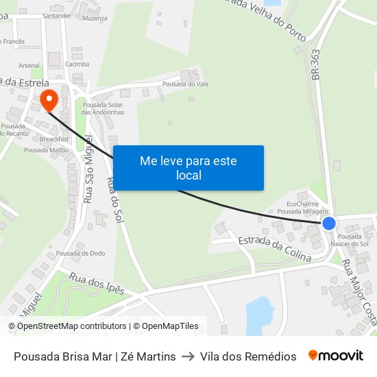 Pousada Brisa Mar | Zé Martins to Vila dos Remédios map