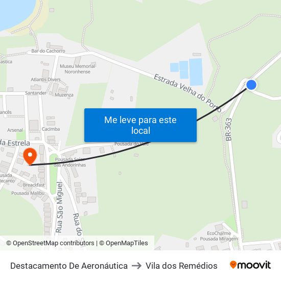 Destacamento De Aeronáutica to Vila dos Remédios map