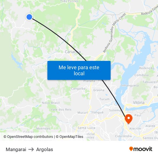 Mangarai to Argolas map