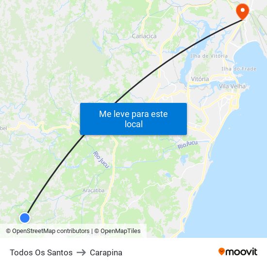 Todos Os Santos to Carapina map