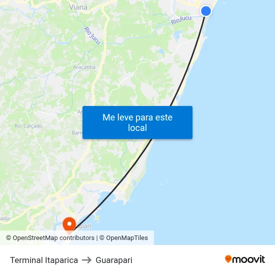 Terminal Itaparica to Guarapari map