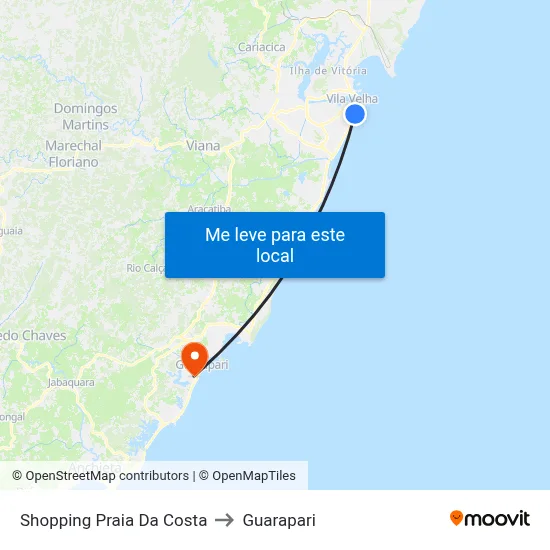 Shopping Praia Da Costa to Guarapari map