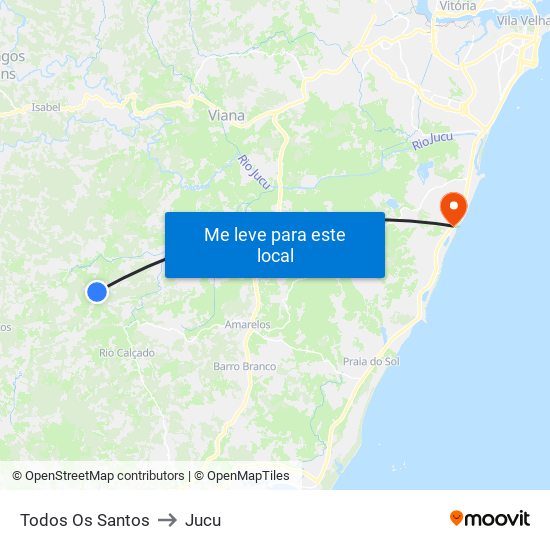 Todos Os Santos to Jucu map