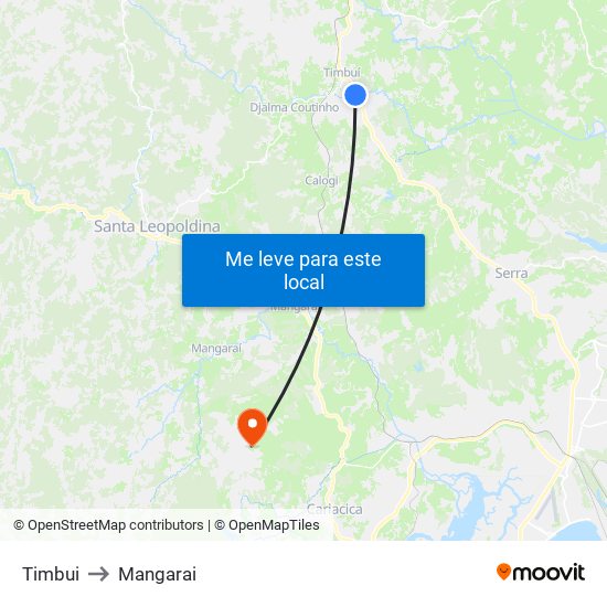 Timbui to Mangarai map